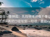 蘑菇tv像拼图：先找情绪词像不像证据这块再把口径写到一句话，蘑菇xyg