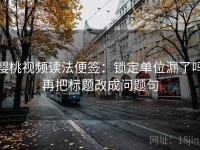 樱桃视频读法便签：锁定单位漏了吗再把标题改成问题句